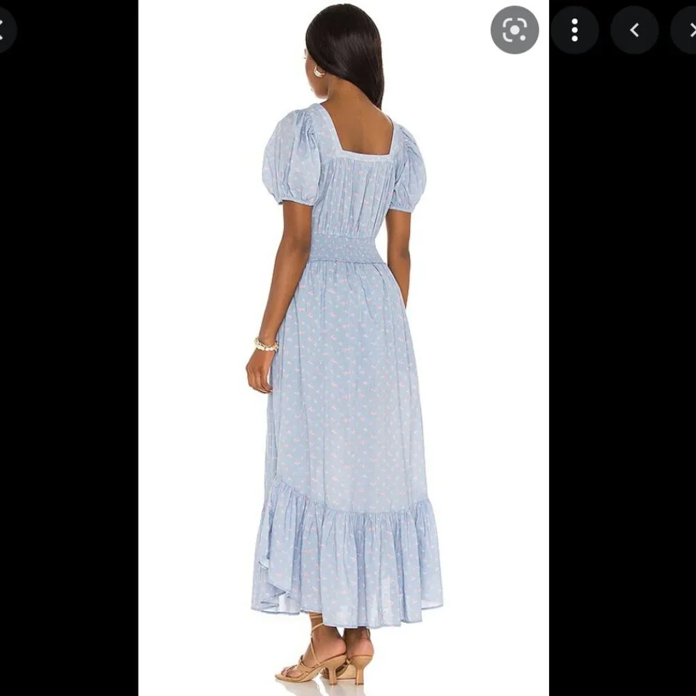 🔥Sales- NWT LoveShackFancy X REVOLVE Begonia Dress in Baby Blue Pomme - Size S - Picture 5 of 14